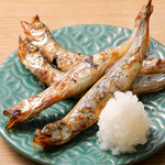 Grilled Shishamo with Eggs