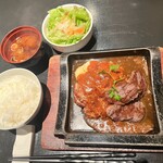 Teppan Dining Tetsu - 和牛入りハンバーグハラミステーキコラボ