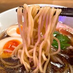 田中の中華そば - 【2024年10月】味玉中華そば＠1,200円、麺アップ。