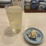 Maguro to Tempura Teishoku Ginpachi - ハイボールとアテ。このアテが美味しい♡