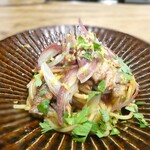 enisi - 秋刀魚と茗荷、トマトのパスタ