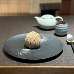 Sabo HISAYA LOUNGE Tokyo Azabu Juban Ten - 丹波栗の京都モンブラン  お茶セット