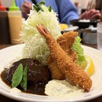 Yoshoku Masuda - ランチ(ハンバーグ､エビフライ､サカナフライ) 