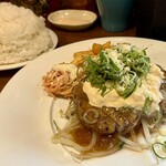 大衆ビストロ原田屋 - 料理写真:豚テキタルタルソースランチ（ライス大盛）