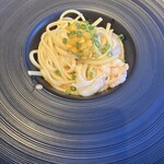 トレモンテ - 選べるパスタ　赤海老とレンズ豆のアメリケーヌソース　リングイネ　麺の硬さも絶妙！