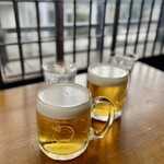 炭焼き ミンナミ食堂 - まずは生ビール（ハートランド）でスタート