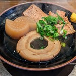 Oden Marukome - 大根　車麩　焼豆富　 豚なんこつ