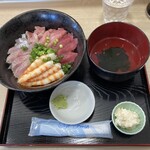 ○屋 - 本まぐろ•ボイルクルマエビ•クロムツ丼　1500円