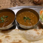 Chandni - マトン（左）とキーマカレー（右）