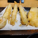 Tempura to Wine Kojima Kyobashi Ten - 特撰天定食  海老  かしわ  鯛  半熟卵