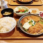 Ichigen Shinkamagaya Ten - ロースカツ＆ヒレカツ煮定食（税込900円）