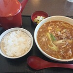 風花亭 - 田舎そばのカレー南そば＋小ライス