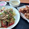 台湾料理 八味鮮 - 料理写真:唐揚げ（3個）セット（五目焼きそばセット）