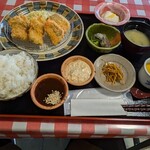 ぽぽぽ食堂 - 料理写真:サーモンとチキンのカツ定食