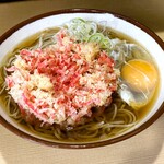 Soba no Kanda Toichiya Sendaishiaobaku Ichiban Ten - 紅生姜天そば※1.5玉に生玉子