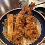 Tempura Shinjuku Tsunahachi Ogikubo Ten - 海老二尾と茄子､小海老のかき揚げ