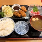 ゴッチョーサン - 三陸産牡蠣フライ＆静岡産鮪中落定食