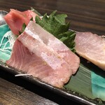 Buta Shabushabu Zawameki - 刺身３点盛り