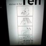 Ten - kitchen & Bar Ｔｅｎ　お店の看板ですが、いい味出していますよね。まるで４コマ マンガのようです。