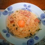 Kamakura Pasta Tsurumi Ten - 厚切りベーコンのカルボナーラ鎌倉風