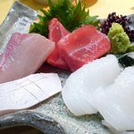 Nigiri Chojiro Nagaokakyo Ten - 刺身三種盛り