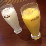 ナマステ - ランチメニューに付いてくるドリンク（ラッシー、マンゴラッシー）☆（第一回投稿分③）