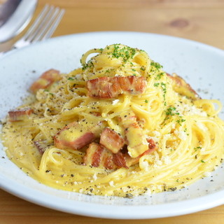 Rich carbonara with Ibaraki Okukuji egg