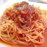 CAFFE SCIMMIA ROSSO - イカとトマトのパスタ選んだよꉂ(˃̤▿˂̤*ૢ)'`