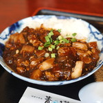 Kenkou Chuuka Seiren Toshoku Ariake Ten - 白と青の葱入り鶏そば定食 の 麻婆丼　(2014/11)