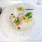 ristorante della collina - 自家製前菜
　マッシュルームのパンナコッタ
　インゲン豆のサラダ
　魚介のマリネ