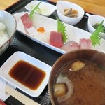 まるます - 盛り合わせ定食1400円