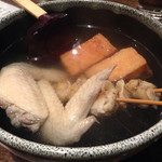 Yakitori Oden Kon Kitaichijo Ten - おでん（手羽先、厚揚げ、つぶ貝）