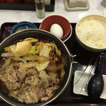 Sukiya Furesupo Wakabadai Ten - 牛すき定食(肉2倍)