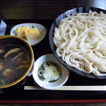 Soba Kappou Kigokoro - ざるうどん(500円)と温とり肉汁(+150円)_2010-03-28