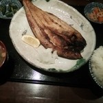 Creative Izakaya Nagomiya Ningyochohonten - 縞ほっけ焼き定食。850円。