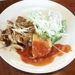 Chacha - 豚バラのしょうが焼きと魚フライ