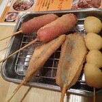 Kushi Daore Shinbashi 3 Go Ten - あじ、にんにく、ウィンナー