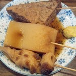 鐘庵 - 静岡おでん（厚揚げ、白焼き、ちくわ）