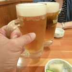 朝日屋 - '15/07/19 生ビール（税込572円）で乾杯♪