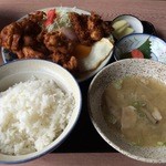 寒風山ドライブイン - 鶏唐揚定食　700円