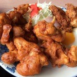 寒風山ドライブイン - 鶏唐揚定食　唐揚げアップ