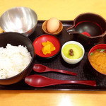 Tamago Ya Toyomaru Next Funabashi Ten - たまごかけご飯Ａセット（430円）※プリンはサービス