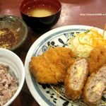 Tonkatsu Hamakatsu Fukuoka Karada Ten - ●盛合わせかつ定食