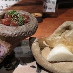 なないろ - 鶏と野菜のおばんざい５種盛りの一部