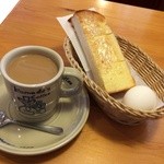 Komeda Coffee Ten Horyuji Ten - カフェ・オ・レ400円+モーニングサービス