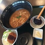 三心 - カレーうどん定食。
            激辛