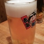 やきとり 吉鳥 - 生ビール お店専用グラス　380円はビール好きにはうれしい