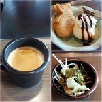 道とん堀 - サラダとデザート付。ドリンクバーも付けました