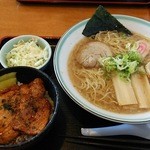 Men Kichi Kino Ten - 塩ラーメン、ミニ豚丼セット