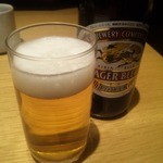 築地 奈可嶋 東京駅黒塀横丁店 - キリンラガービールと食月の振る舞い酒をいただきました